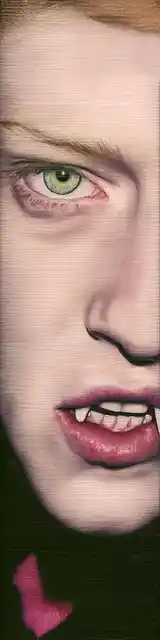 Free vampire bookmark featuring a vampire showing fangs